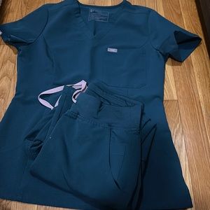 FIGS Yola High Waisted Skinny Pants in Small - Caribbean Blue